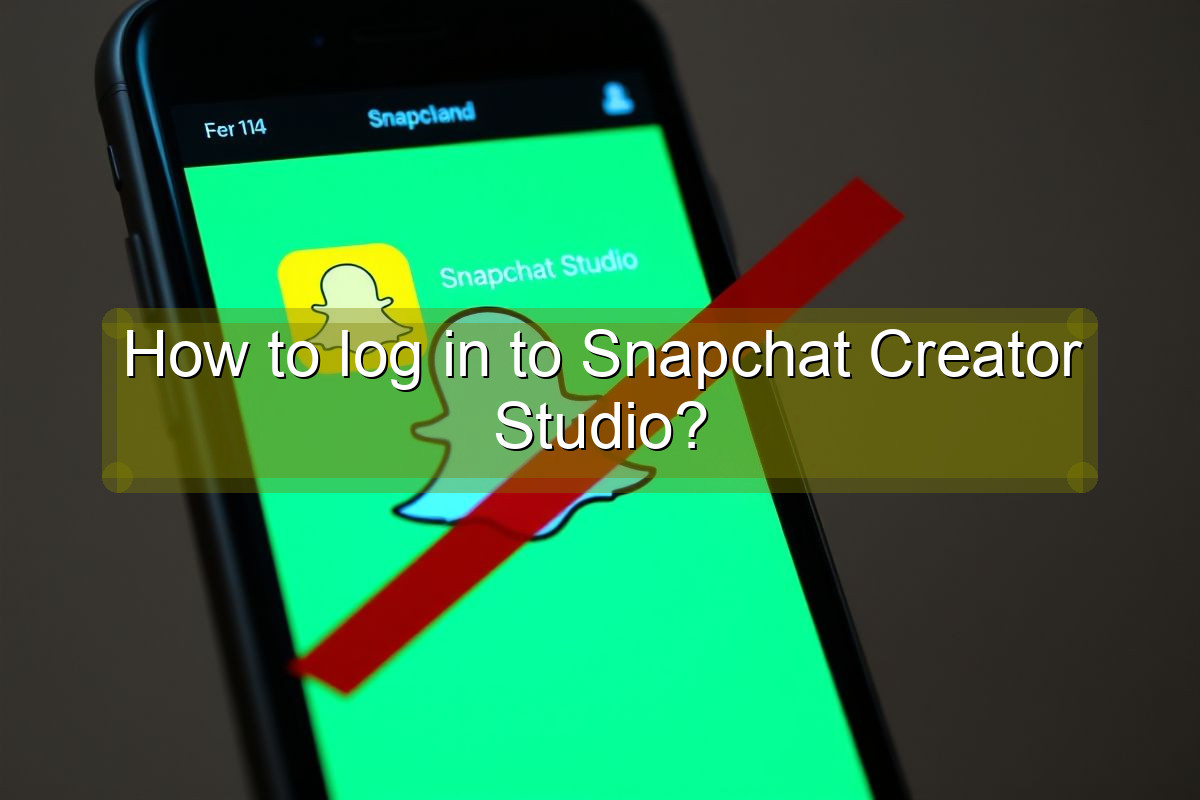 How to log in to Snapchat Creator Studio?