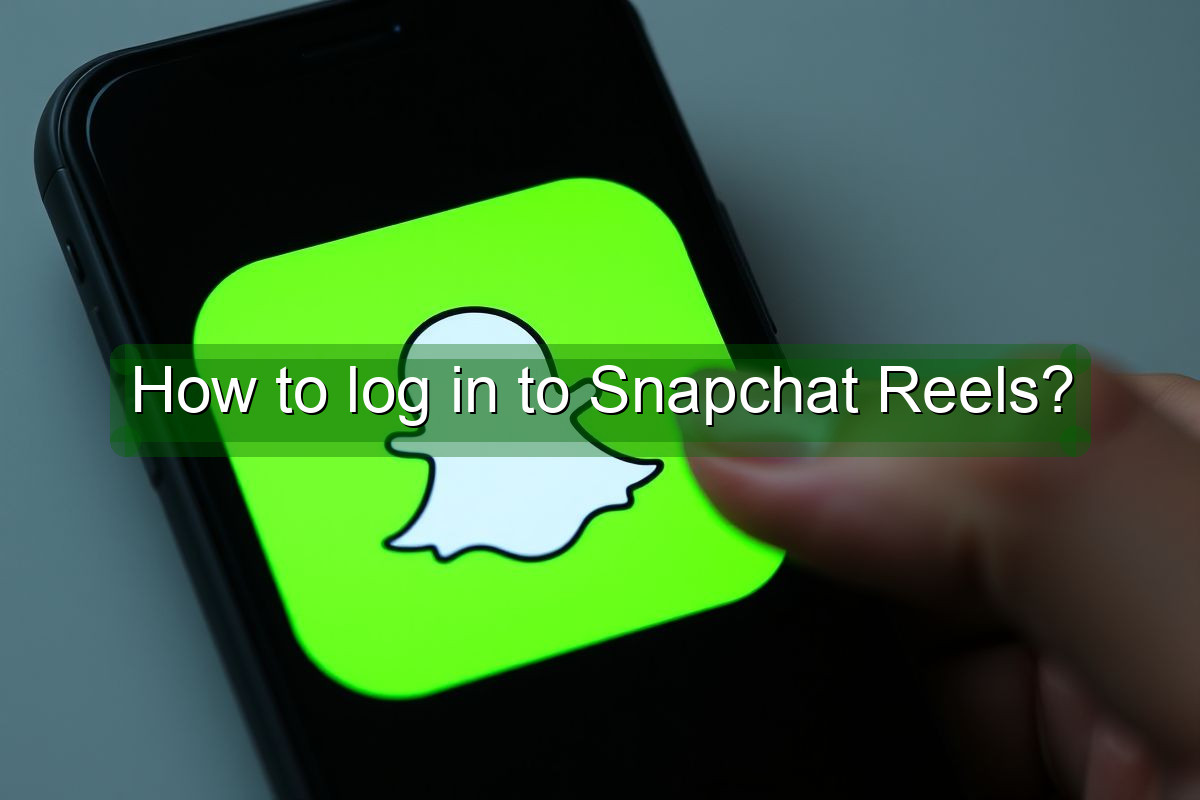 How to log in to Snapchat Reels?